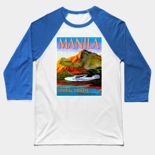 Imperial Airways Fly to Manila Advertising Print Baseball T-Shirt